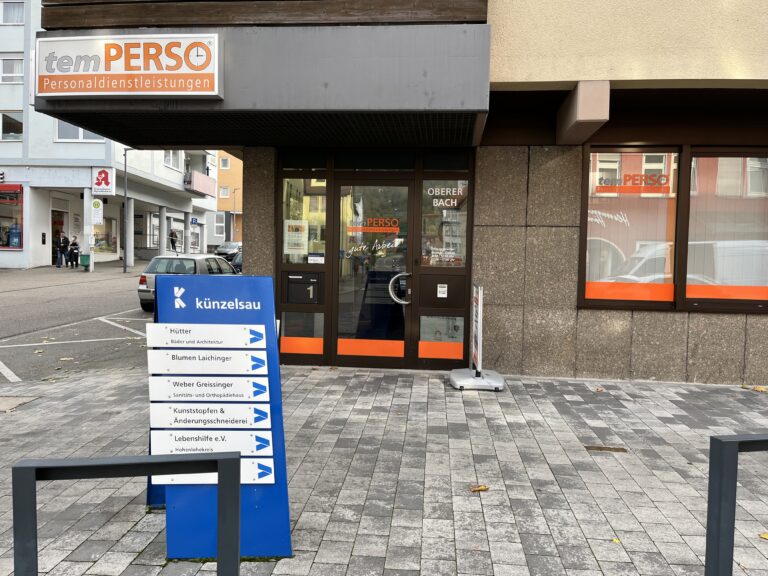 Eingang temPERSO Personaldienstleister Künzelsau