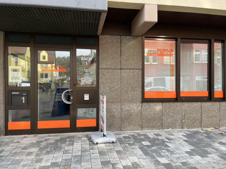 Eingang temPERSO Personalvermittlung Künzelsau